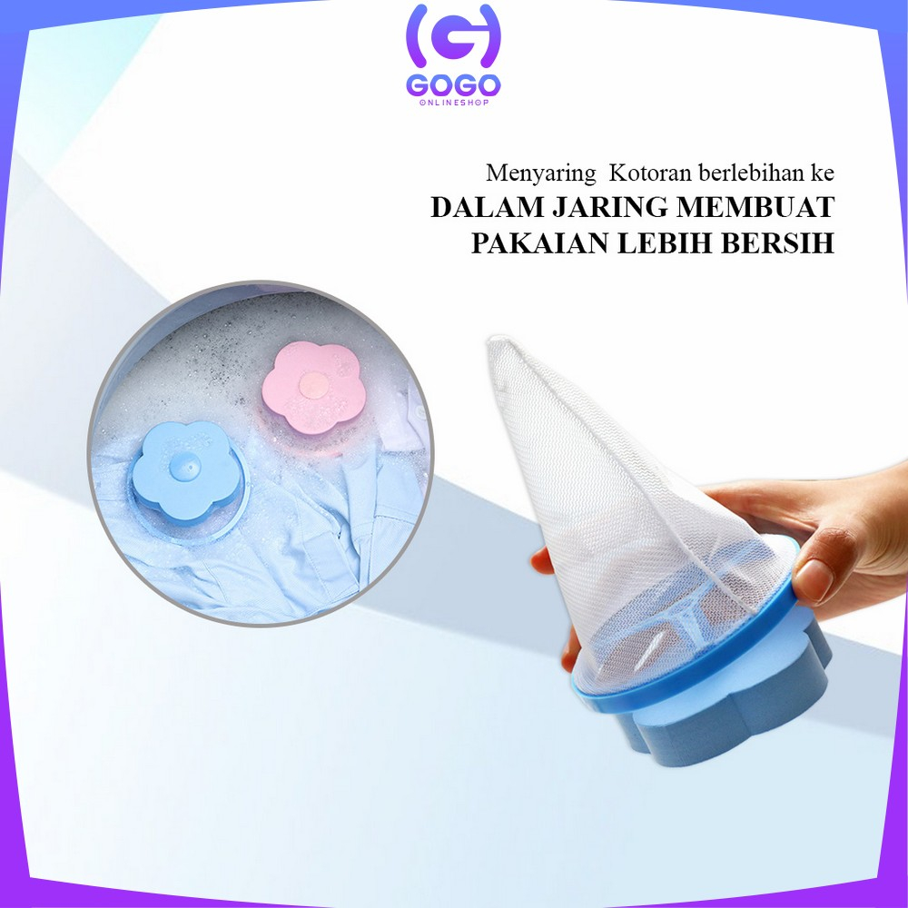 GOGO-C857 Kantong Filter Mesin Cuci Motif Bunga Laundry Bag Penyaring Kotoran Saringan Filter / Kantong Jaring Laundry Mesh Bag Filter Pembersih Pakaian