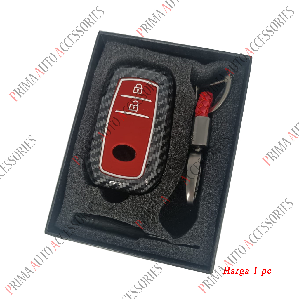 Casing Kunci Remote Mobil Toyota Carbon Fiber - Innova Type Q / Zenix Type G/V 2 Tombol