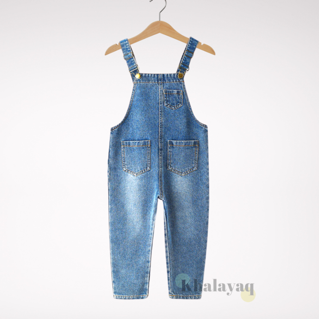 OVERALL CELANA JEANS PANJANG ANAK PEREMPUAN VARIASI SAKU DEPAN