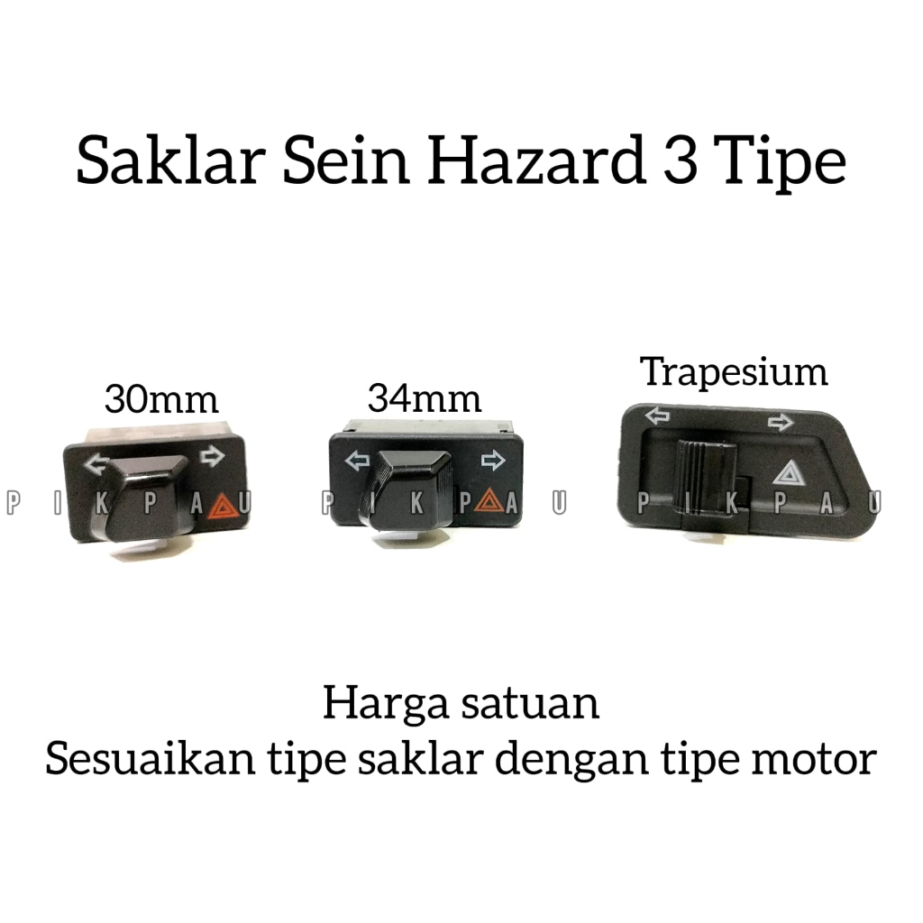 NEW Saklar Sein Hazard 3 Tipe 30mm 34mm Trapesium