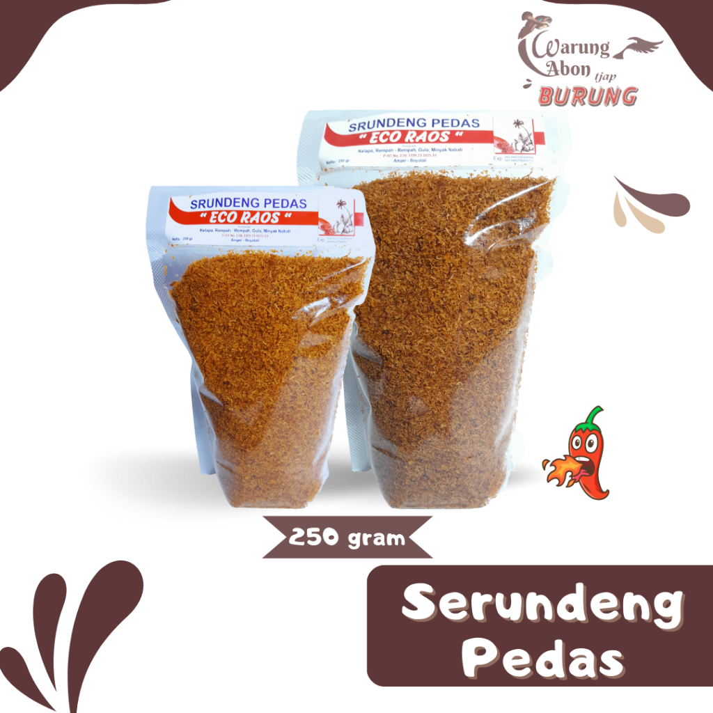 

Serundeng Pedas Cap Burung 250 gram