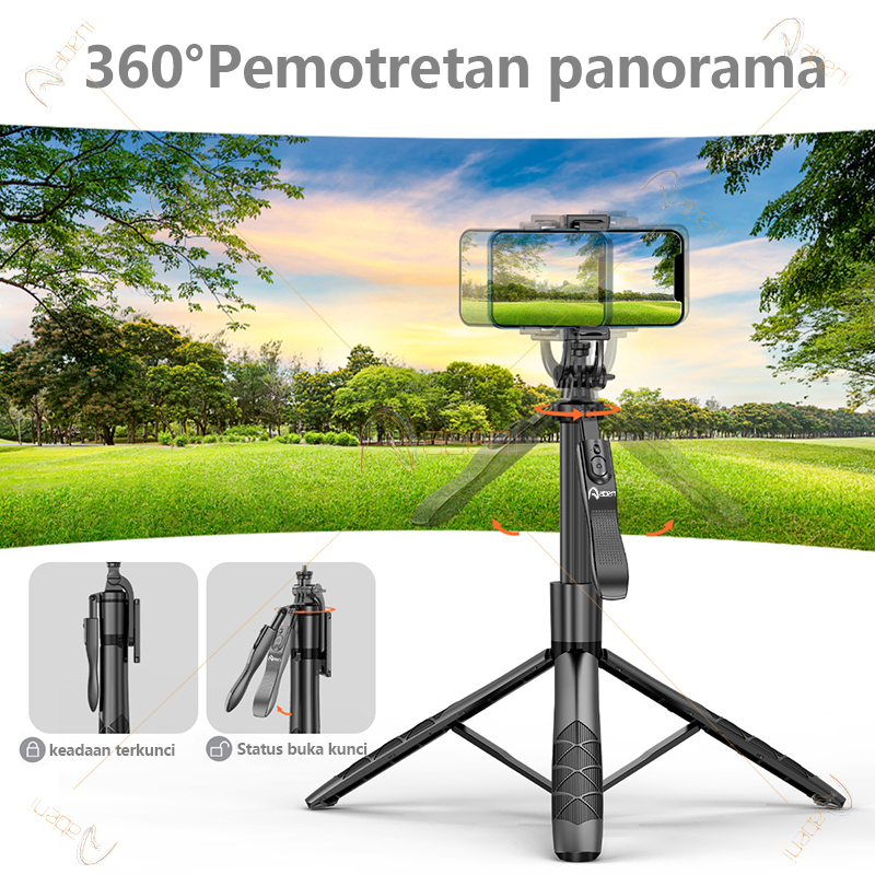 Abeni L16 Tongsis Tripod Bluetooth Selfie Stick Remote Tripod HP Kamera DSLR Tongsis 1550MM dengan 1/4 Adaptor