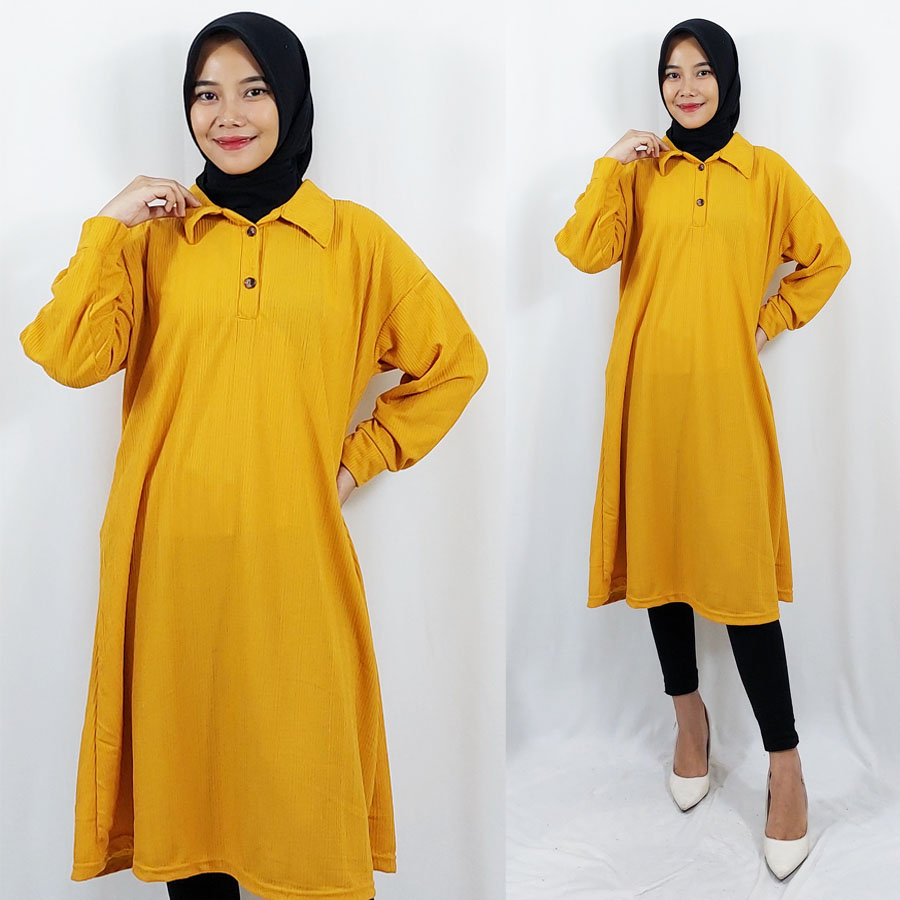 CARLINA DELIA KNIT DRESS POLOS BAJU TUNIK WANITA VIRAL TIKTOK FASHION