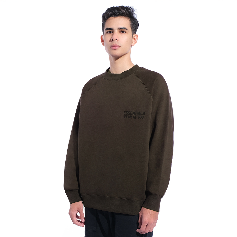 FOG Essentials Solid Velvet Text Sweatshirt