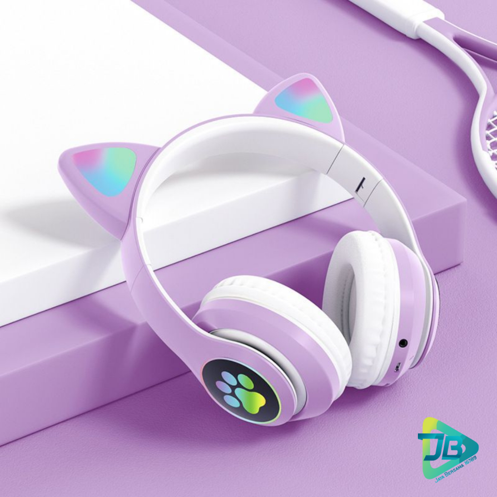 ￼HF BANDO HEADPHONE B39 STN28 KUCING KARAKTER LED COLOR HEADSET GAMING BLUETOOTH WIRELESS GAME HEADSET CAT EAR LED BANDO ANAK PEREMPUAN CEWEK WANITA HEADSET LED RGB HEADSET KOMPUTER HEADPHONE LAPTOP JB9021
