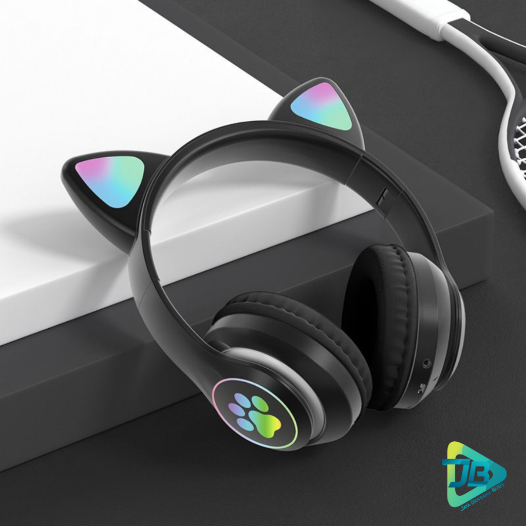 ￼HF BANDO HEADPHONE B39 STN28 KUCING KARAKTER LED COLOR HEADSET GAMING BLUETOOTH WIRELESS GAME HEADSET CAT EAR LED BANDO ANAK PEREMPUAN CEWEK WANITA HEADSET LED RGB HEADSET KOMPUTER HEADPHONE LAPTOP JB9021