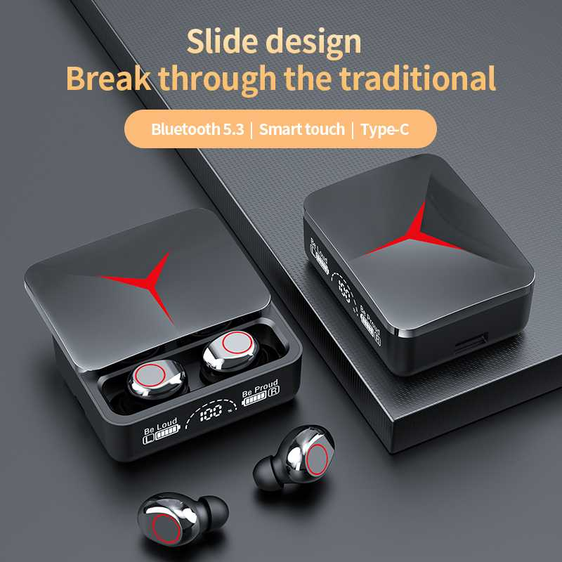 TWS Earphone Bluetooth 5.3 HIFI LED Type C 1200mAh Koneksi Bluetooth Anti Delay Spaker Berkualitas Tinggi