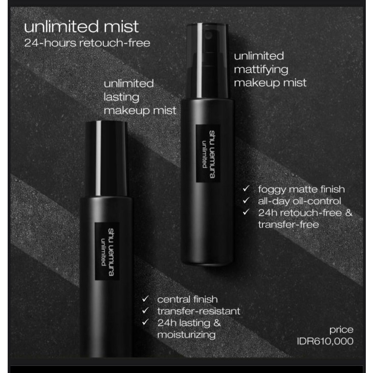 unlimited mattifying makeup fix mist Shu. Uemura