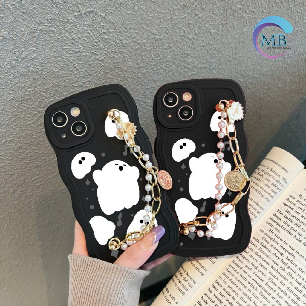 GC44 GC53 CASE CASING SOFTCASE SILIKON WAVY WAVE AESTETHIC RANTAI MUTIARA GRIP FOR OPPO F1S A59 F5 F7 RENO 4 4F F17 PRO   MB8185