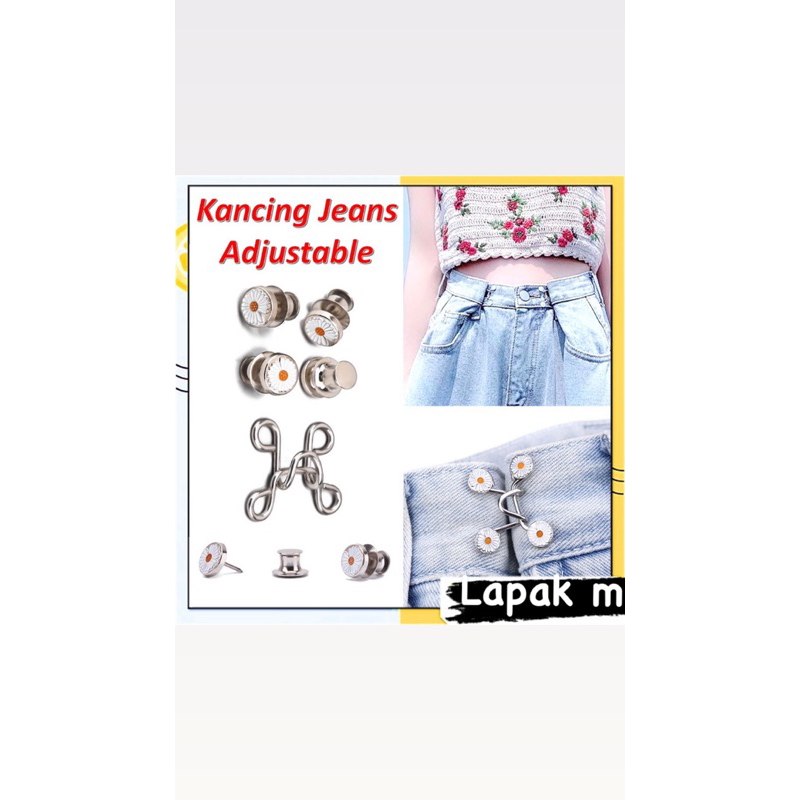 Redy Kancing jeans logam simple/kancing pengecil celana jeans/kancing pengecil simple