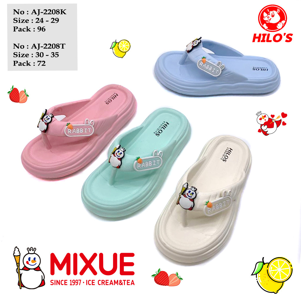 Sandal perempuan tanggung Sandal japit anak wanita  bermodel MIXUE Sandal Karet Jelly Sandal Empuk nyaman di pakai model terbaru dari mixue size 24-35