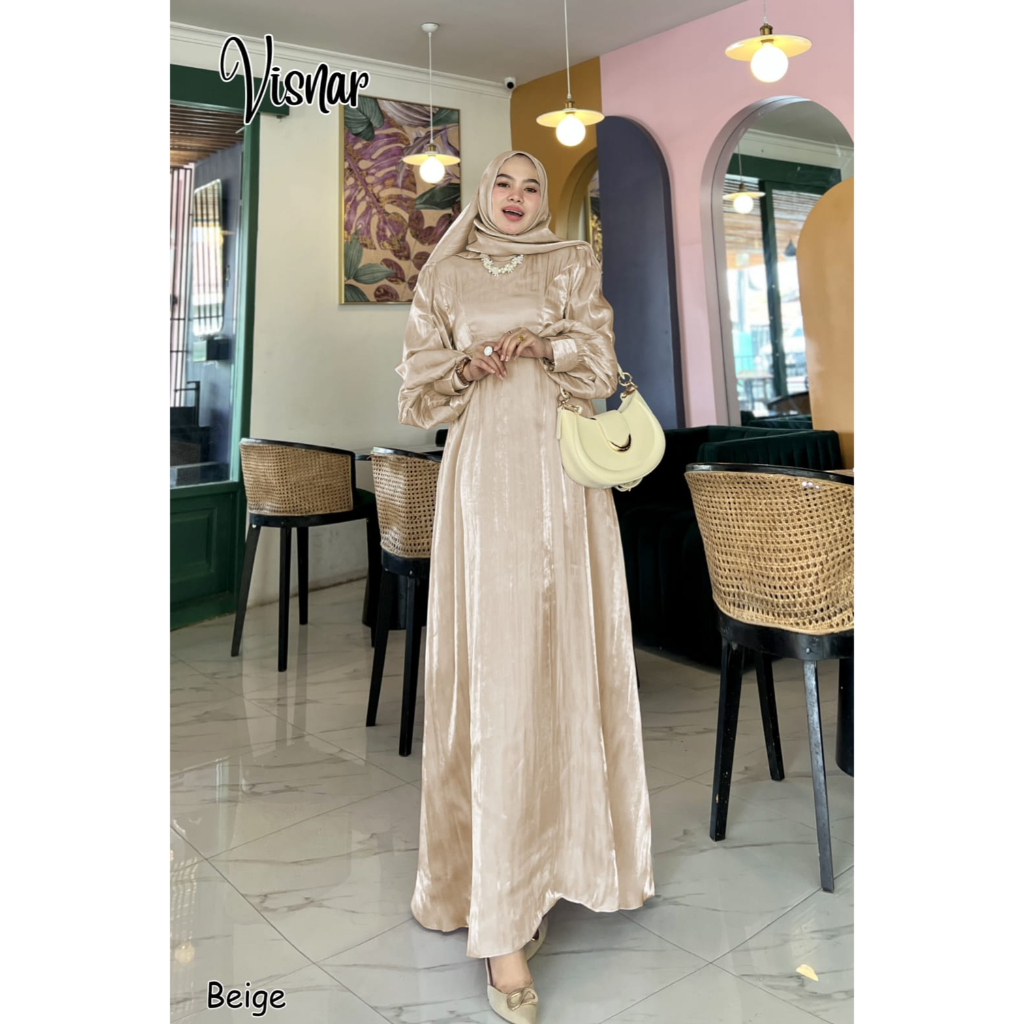 GAMIS PESTA KONDANGAN POLOS VISNAR DRESS NIKAHAN PREWEDDING