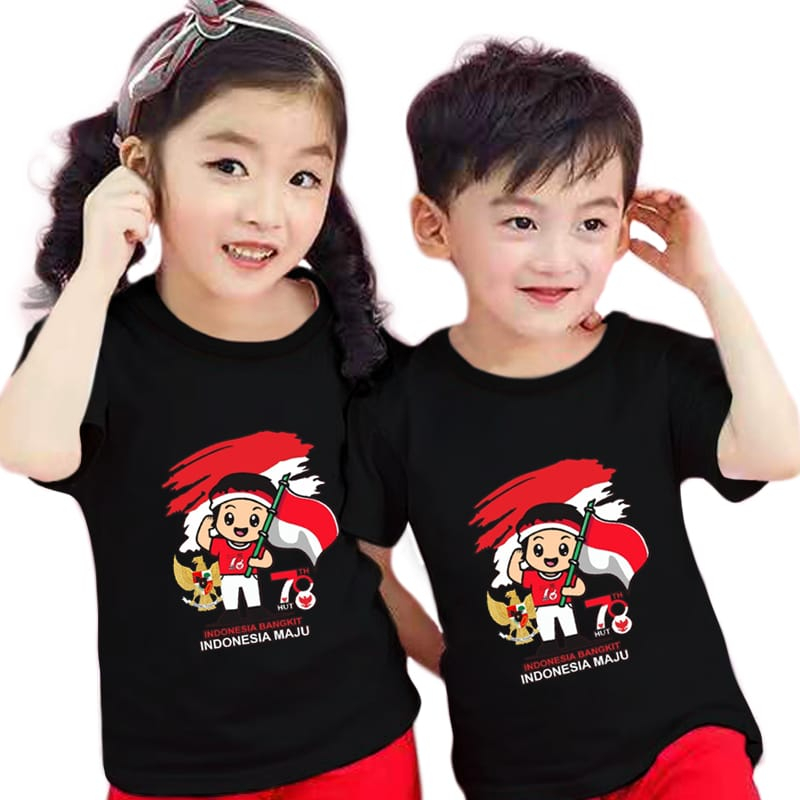 Kaos anak UNISEX cewek/cowok DTF kemerdekaan 17 agustus atasan