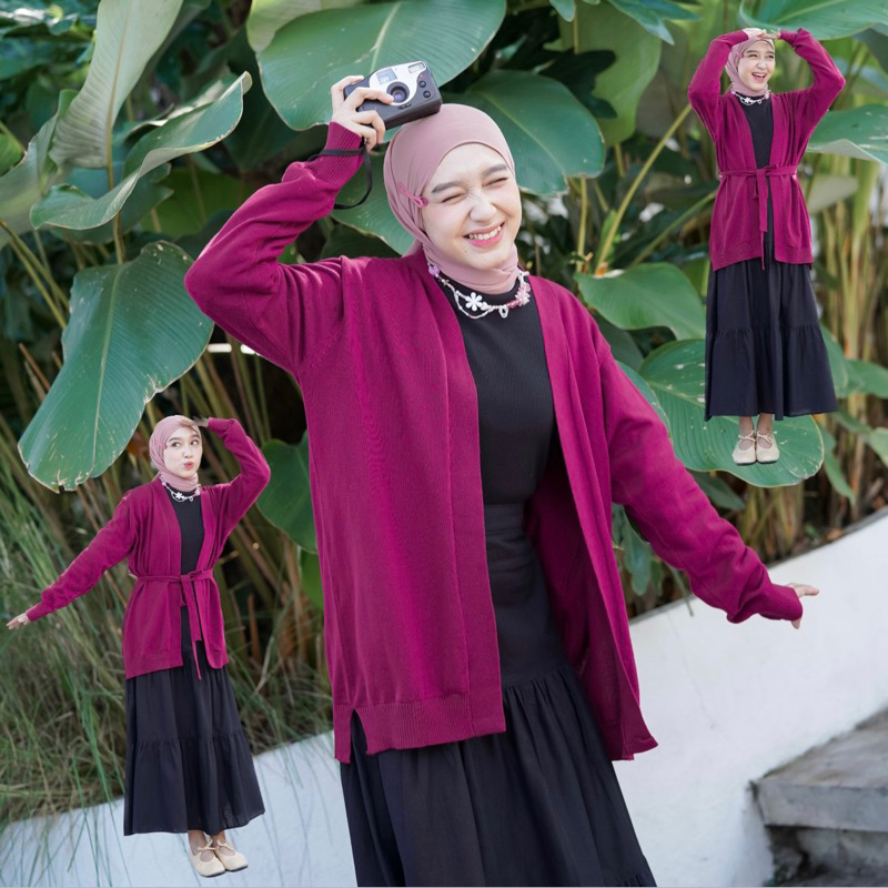BASIC KNIT CARDI | Atasan Cardigan Basic Premium Polos Wanita
