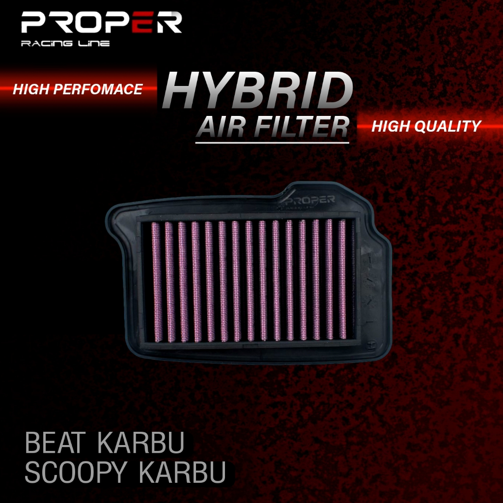 AIR FILTER SARINGAN UDARA FILTER UDARA PROPER RACING LINE MOTOR BEAT KARBU SCOOPY KARBU