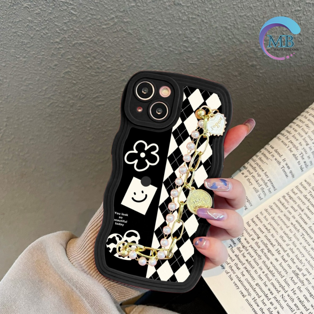 GC44 GC53 CASE CASING SOFTCASE SILIKON WAVY WAVE AESTETHIC RANTAI MUTIARA GRIP FOR XIAOMI REDMI NOTE 4 4X 5A 5A PRIME 5 5 7 7PRO MB8197