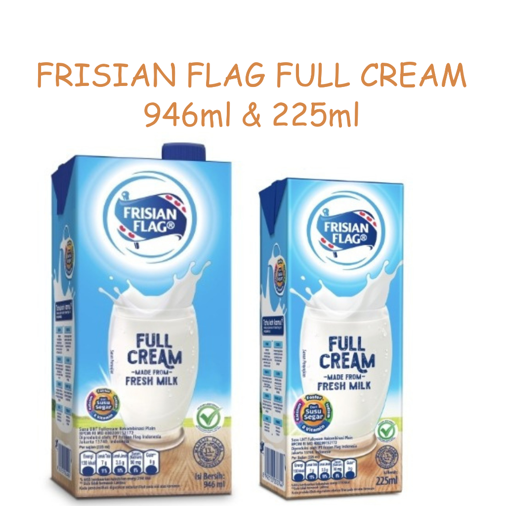 

Frisian Flag UHT Full Cream 225ml & 946ml - Susu siap minum