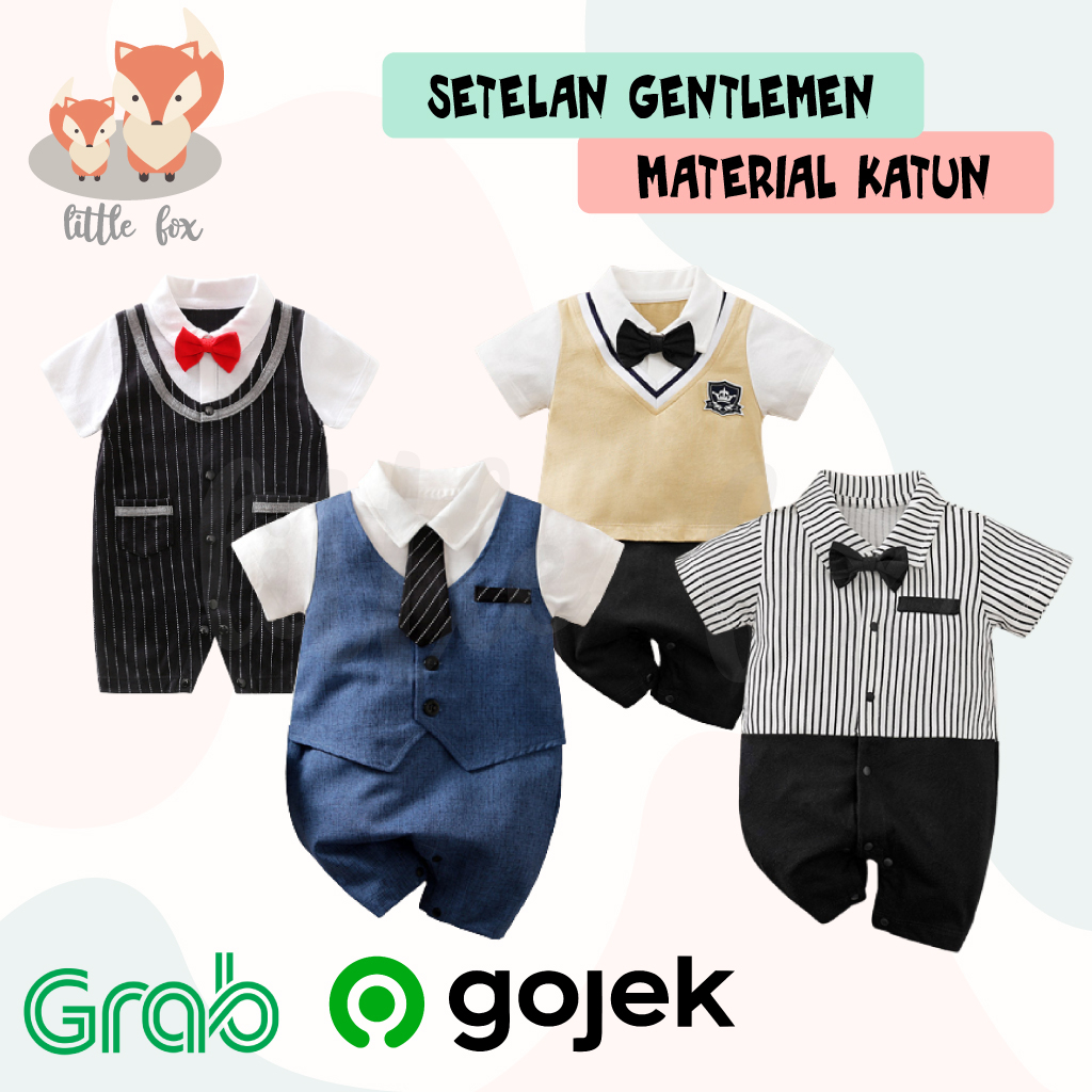 [ IMPORT ] Onesies Baju Bayi Cowok / Baby Boy Premium Katun / Romper Jumper Set Pesta Material katun