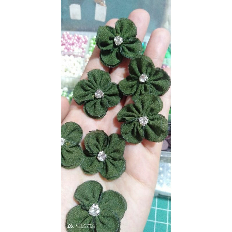 Aplikasi Bunga Tempel hiasan kebaya / 12 pcs