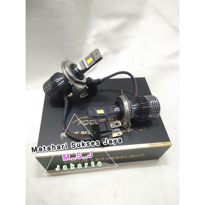 Lampu Mobil Led Headlamp 3 warna Focus Beam Rs Mini H4 H11 Putih 45wat