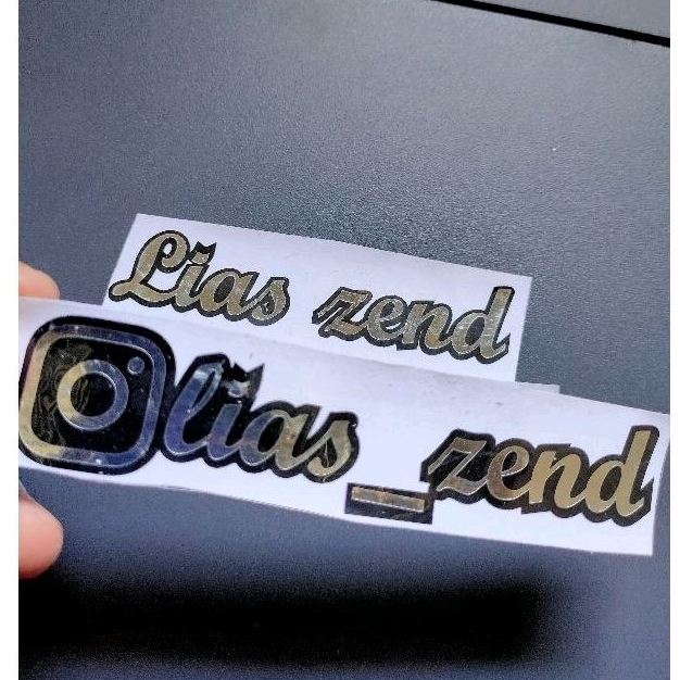 STIKER CUSTOM CUTTING WARNA SILVER LINE HITAM BISA REQUEST NAMA/TEXT SEMAUNYA.