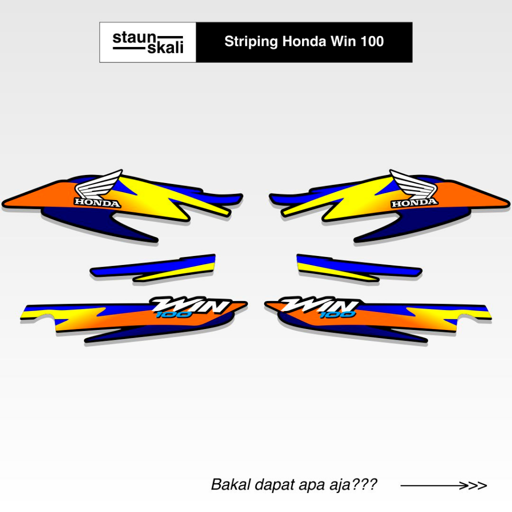 Striping Honda Win 100 Variasi (25) Original Ori Jepang Dinas Japan Custom TS Semi Trail Trill Desai