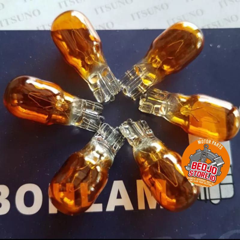 Dop riting bohlam lampu sen sein tancap t1312v orange standar motor