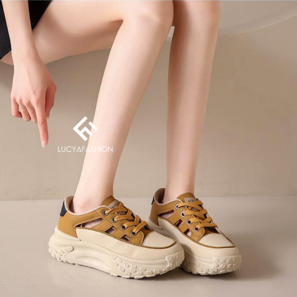 1517 Sepatu Wanita Kekinian Sneakers Tali Import Murah