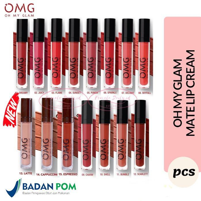 OMG OH MY GLAM Matte Kiss Lip Cream 3,5Gr / Lipstik Lipcream OMG BPOM