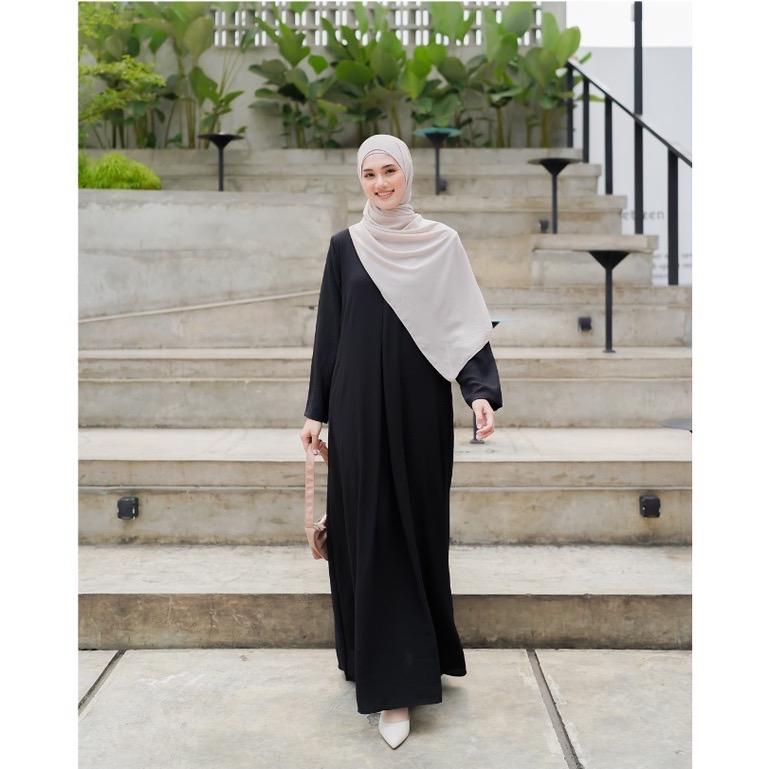 Gamis Abaya Turkey Polos Hitam Wanita Busui Elegant