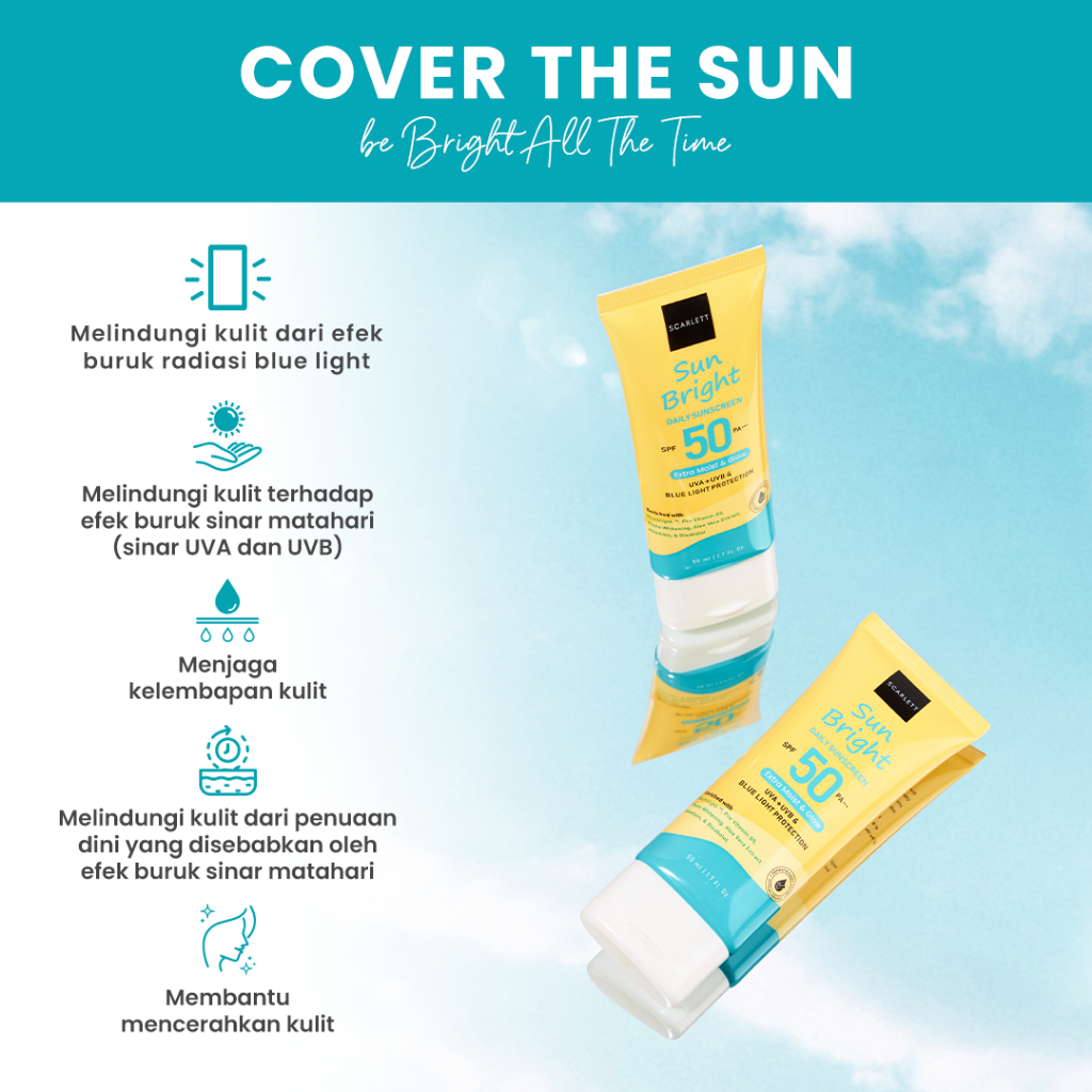 SCARLETT WHITENING Sunscreen Sun Bright Daily SPF 50 PA+++ 50ml