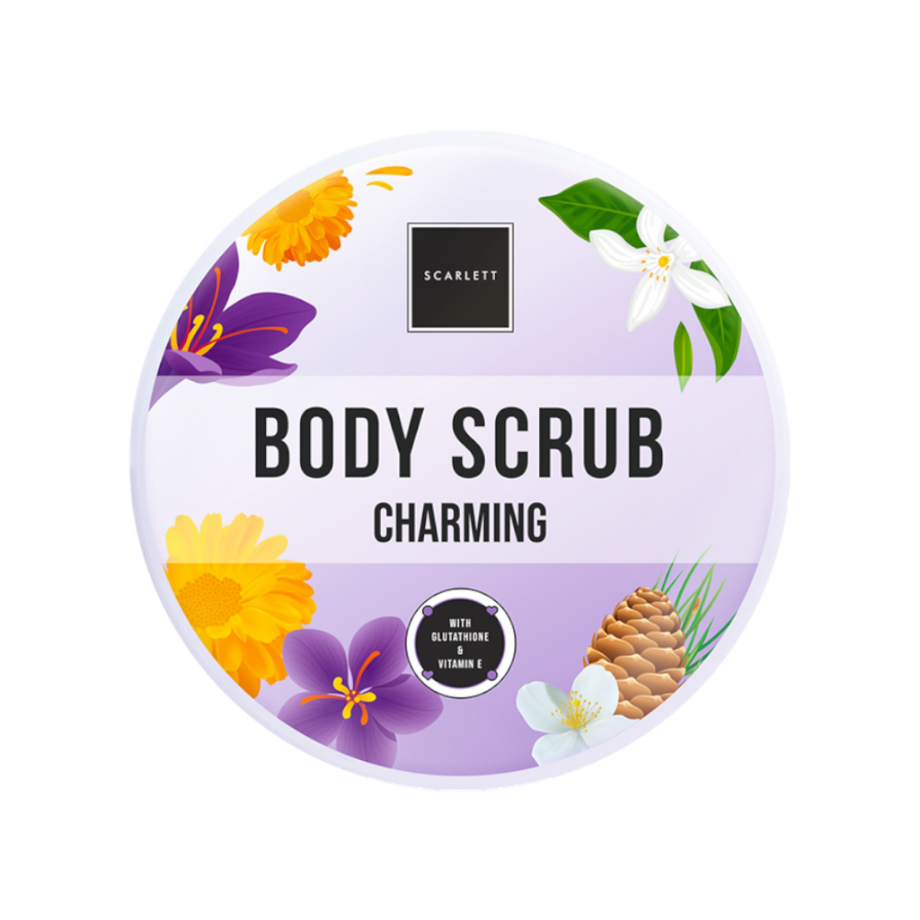 SCARLETT WHITENING Body Scrub Romansa / Pomegrante / Coffee / Charming / Jolly / Loving / Happy 250ml