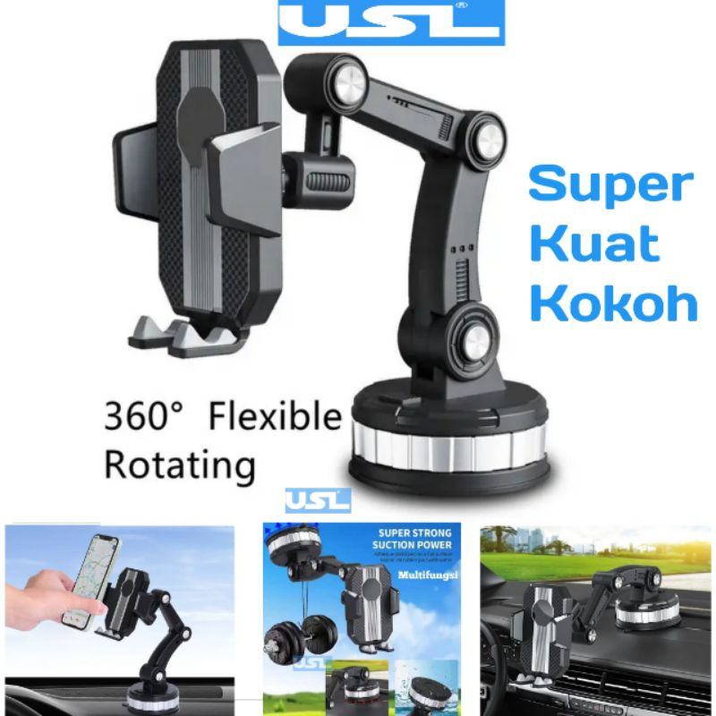 HD61 Holder Hp Mobil dashboard car phone stand hp mobil multifungsi universal 360° rotation Super ku