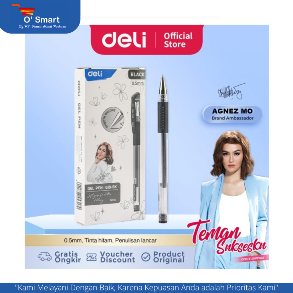 

DELI Pena Gel Pen 0.5 Hitam G18-BK (Per Pcs)