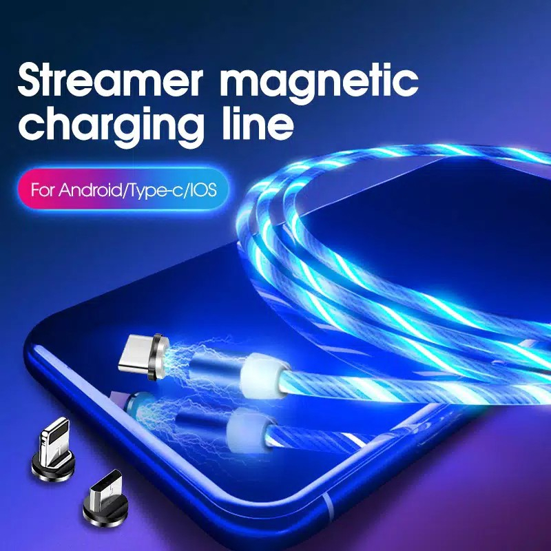 Kabel Data Magnetic 3 connector 3in1 Fast charge Kabel Type C, Micro, Dan Kabel Lightning iPhone