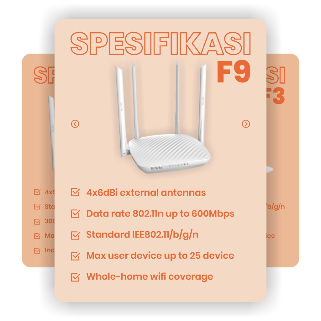 Tenda F3 F6 N300 F9 N600 3 Antenna 4 Antenna Wireless Router