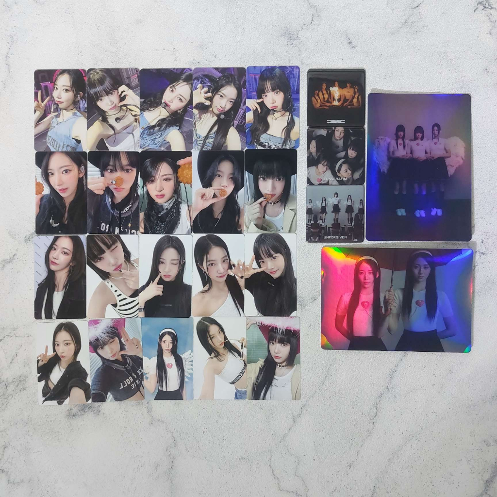 LE SSERAFIM UNFORGIVEN Album PC Photocard Dewy Sage Dusty Amber Bloody Rose Ver. 1 2 3 Postcard Holo