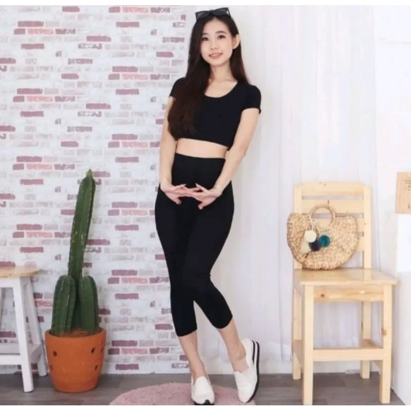 Legging 3/4 wanita dewasa panjang - Legging wanita tebal -Legging wanita