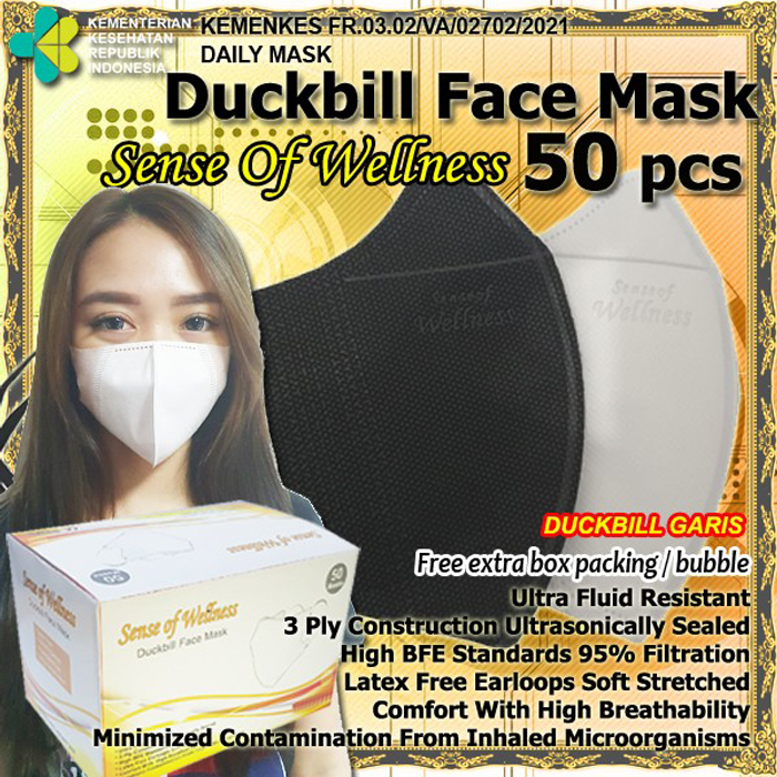 Masker Sense Of Wellness Duckbill 3ply 50pcs/Disposable Duckbill/Daily Mask