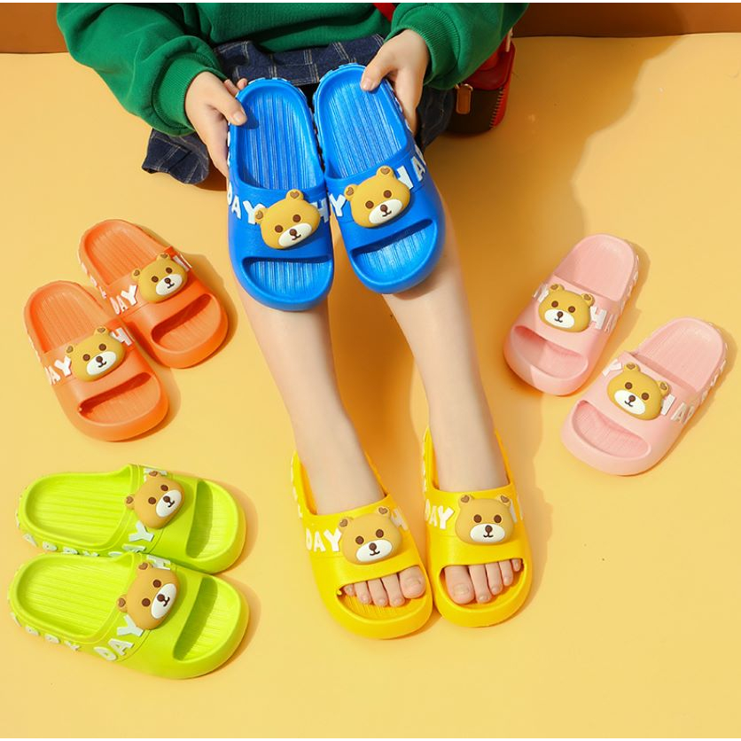 Sandal Selop Anak Laki-laki Perempuan Gambar Bear Anti Slip SA07