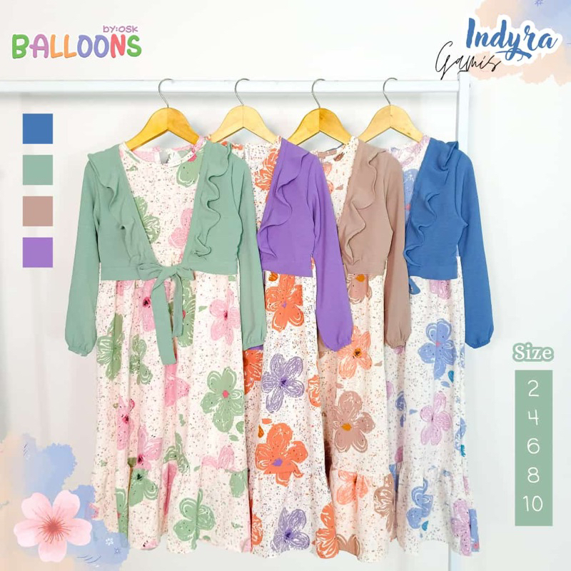 2-9th PART 2 GAMIS ROMPI RUFFLE GAMIS ANDIN BALLOONS BY OSK GAMIS ANAK PEREMPUAN CRINKLE GAMIS KATUN