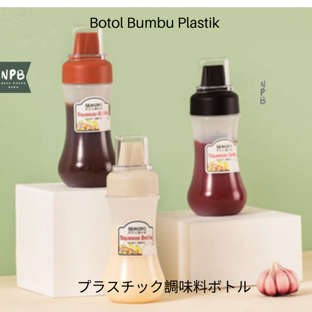 Botol Bumbu Plastik 350 Ml Kecap Saos Mayonaise - Botol Bumbu Refill 350 ML