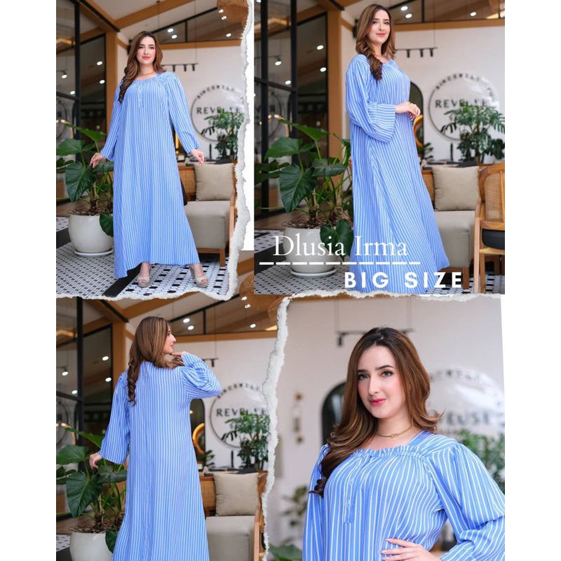 Daster Arab DLUSIA IRMA Dress Rayon Bumil Busui nyaman Big Size