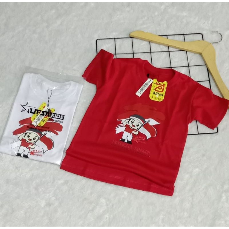 Kaos kemerdekaan  17 Agustus kaos pendek anak  merah putih
