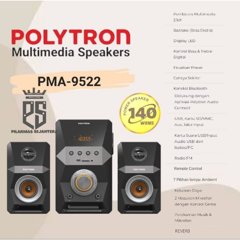 Polytron PMA9522 polytron multimedia speaker polytron pma 9522 FM RADIO