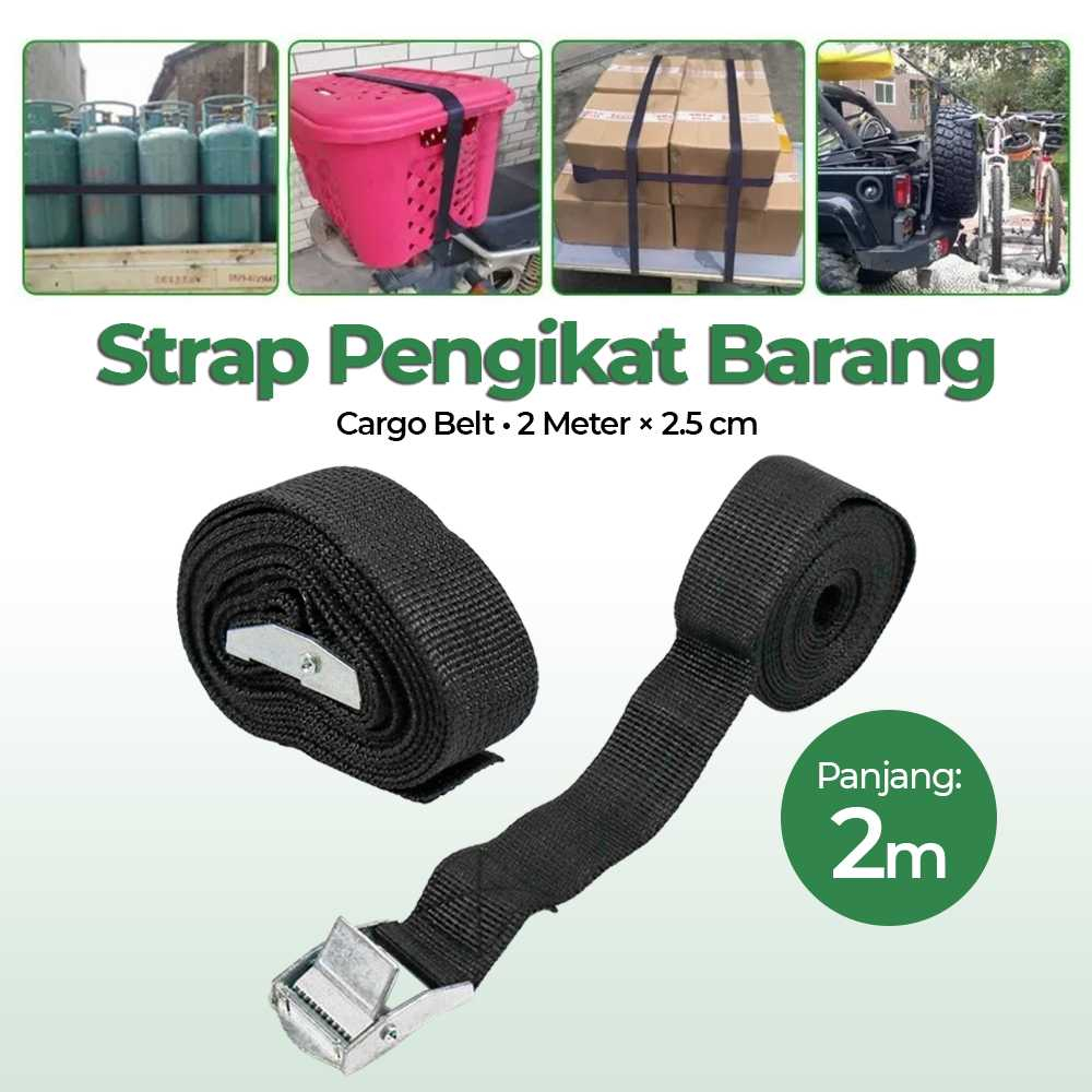 Tali Belt Strap Pengikat Barang 2m Sabuk Kargo Luggage Bagasi