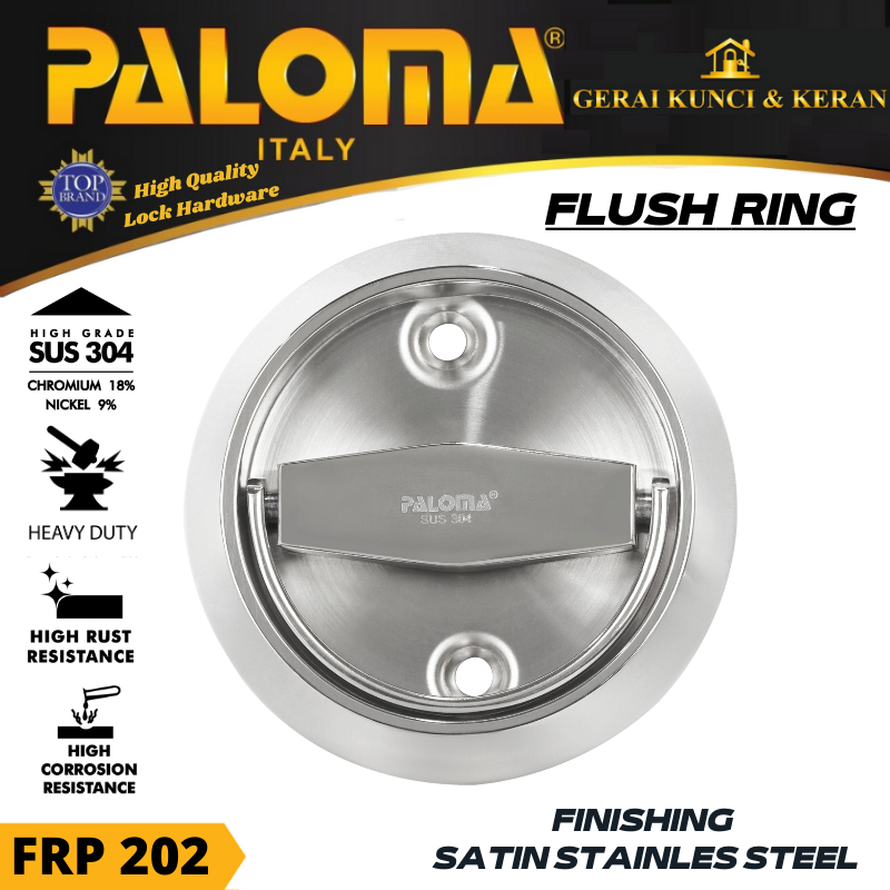 PALOMA FLUSH RING FRP 202 GAGANG PINTU SHAFT DOOR STAINLESS STEEL SSS