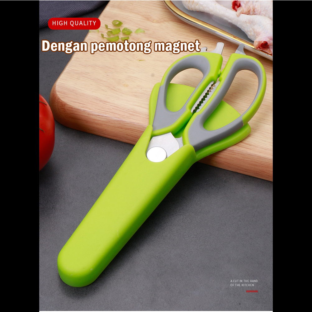 Gunting Dapur Multi 8in1 Kitchen Scissors Gunting Dapur Stainless Degan Wadah