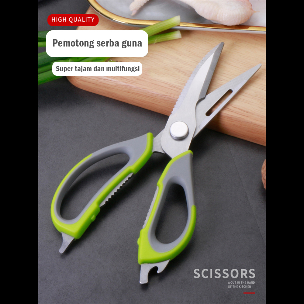 Gunting Dapur Multi 8in1 Kitchen Scissors Gunting Dapur Stainless Degan Wadah