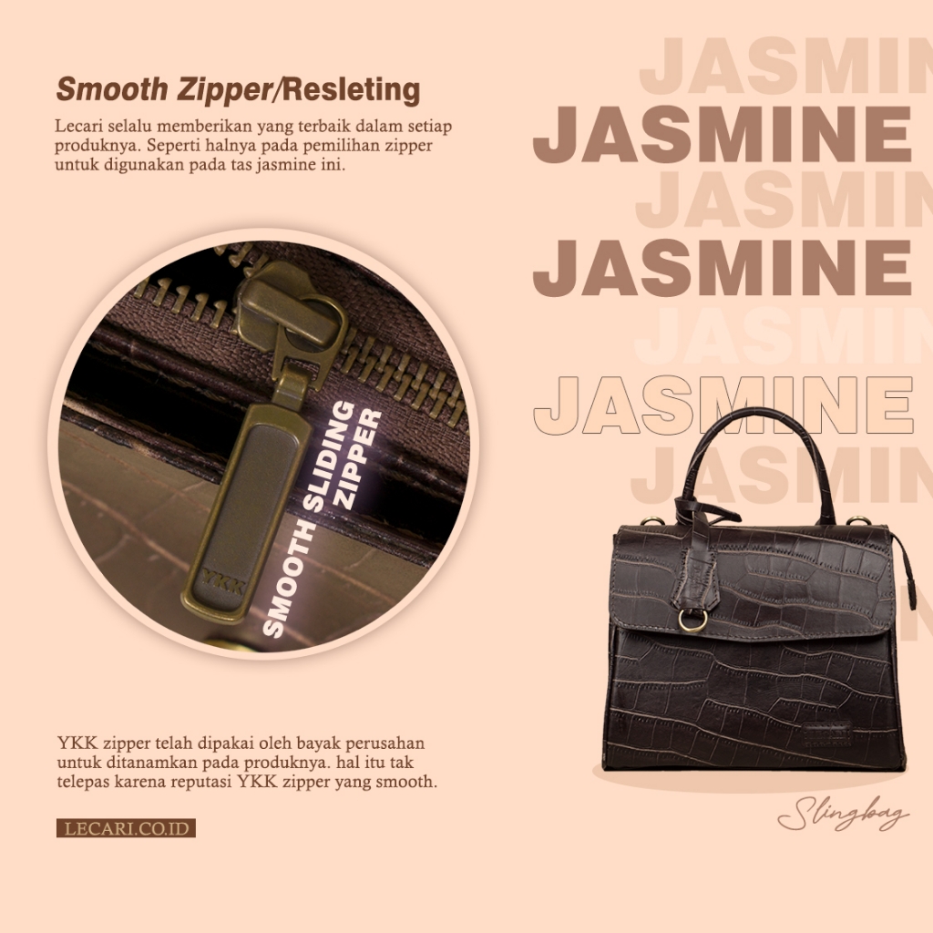 Lecari Jasmine Sling Bag Leather Tas Selempang Wanita Kulit Asli